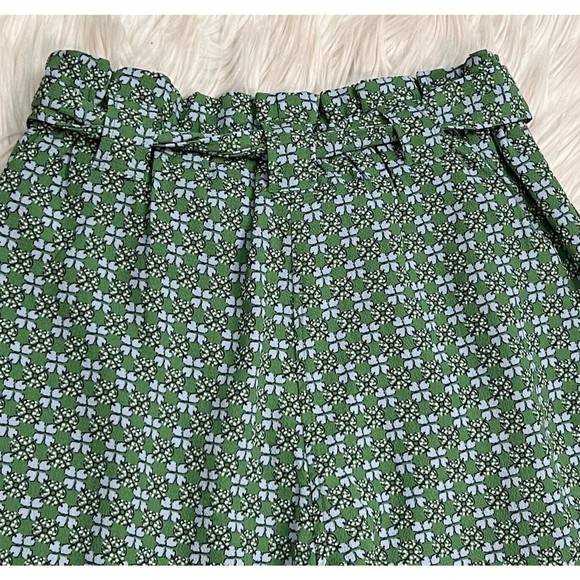 Max Studio Womens High Rise All-Over Print Trousers Wide Leg Green Daisy Size S - Picture 11 of 11